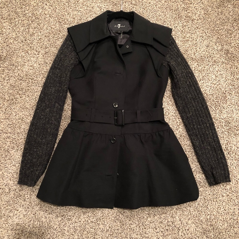 Peplum Jacket with Sweater Sleeves
